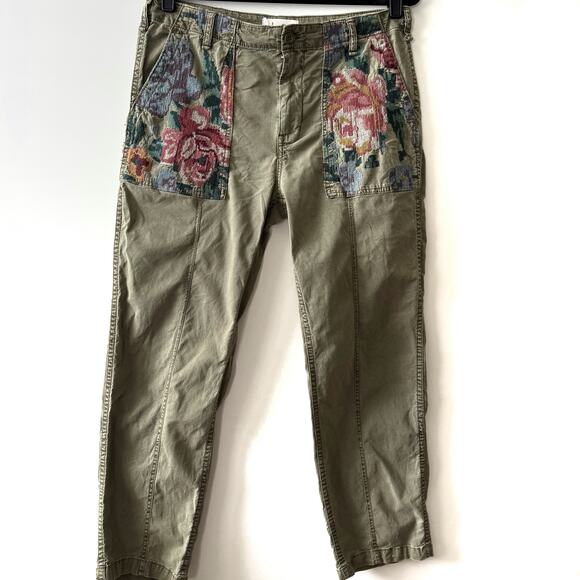 ANTHROPOLOGIE Relaxed Embroidered Trouser Size 29 - Picture 5 of 9